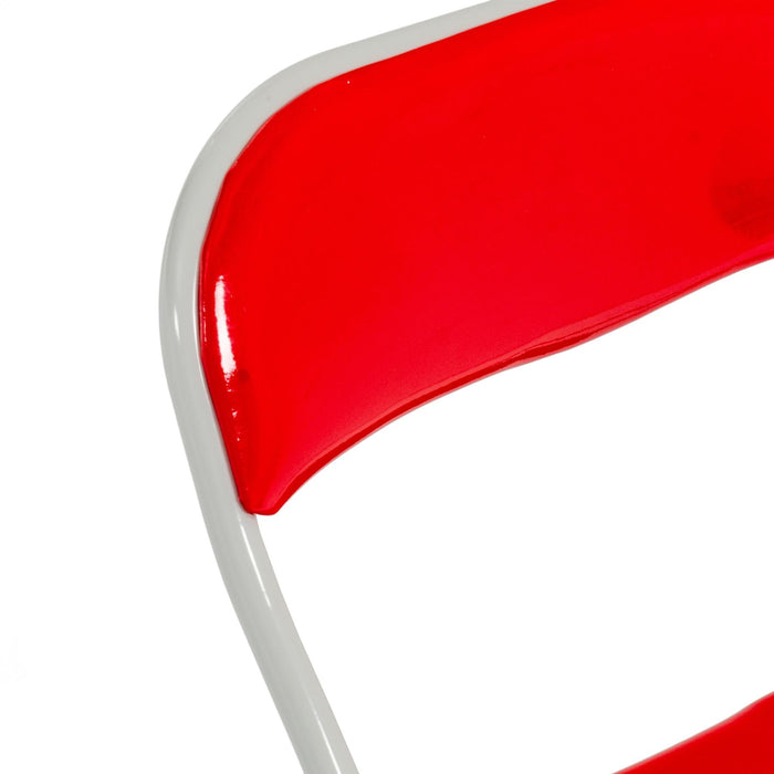 Red Wave Padded Folding Chair - Pack of Six