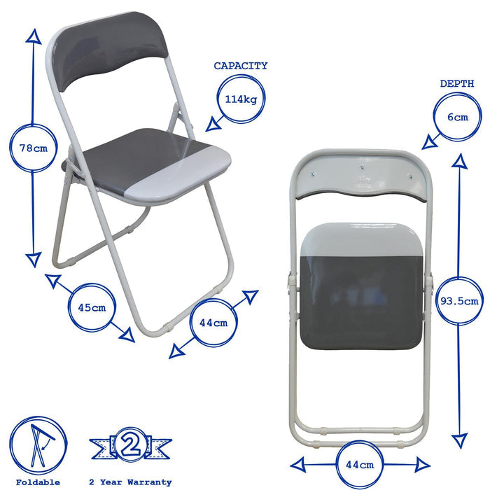 Red Wave Padded Folding Chair - Pack of Six