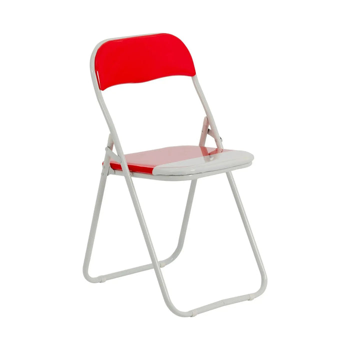Red Wave Padded Folding Chair
