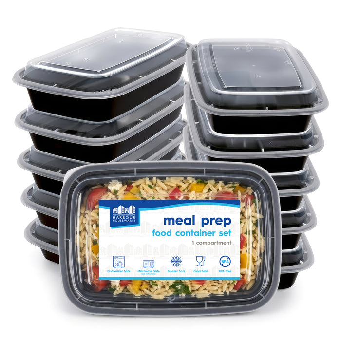 Reusable Meal Prep Containers - 1 Compartment (1120ml) - Pack of 10