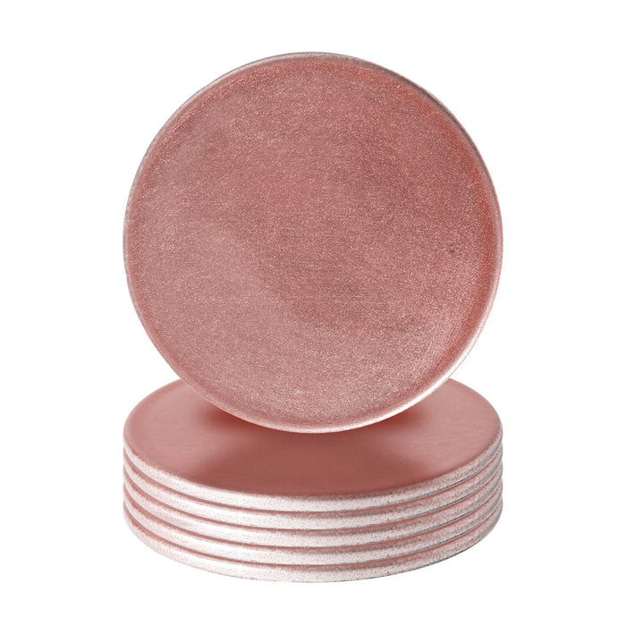 Rose Gold Metallic Melamine Coasters - Pack of 6