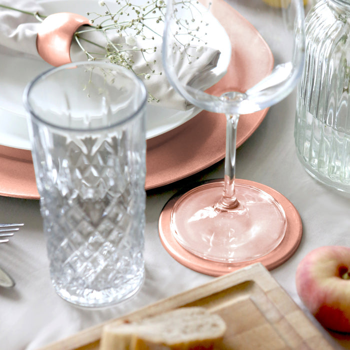 Rose Gold Metallic Melamine Coasters - Pack of 6