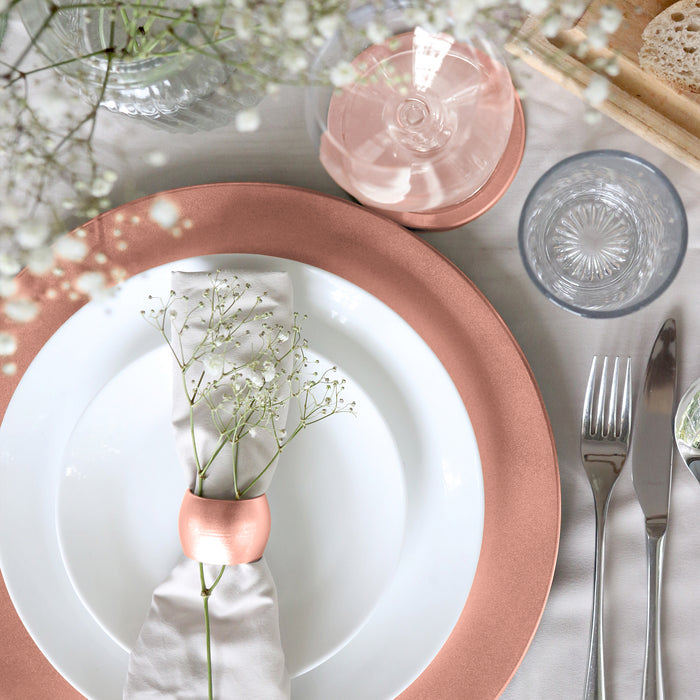Rose Gold Metallic Melamine Coasters - Pack of 6