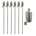 Silver 1.46m Stainless Steel Barrel Garden Torches - Pack of 6