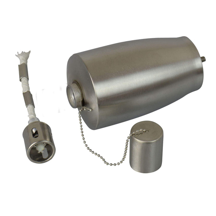 Silver 1.46m Stainless Steel Barrel Garden Torches - Pack of 6