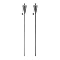 Silver 1.46m Stainless Steel Cone Garden Torches - Pack of 2