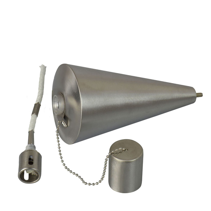 Silver 1.46m Stainless Steel Cone Garden Torches - Pack of 6