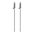 Silver 1.46m Stainless Steel Round Garden Torches - Pack of 2