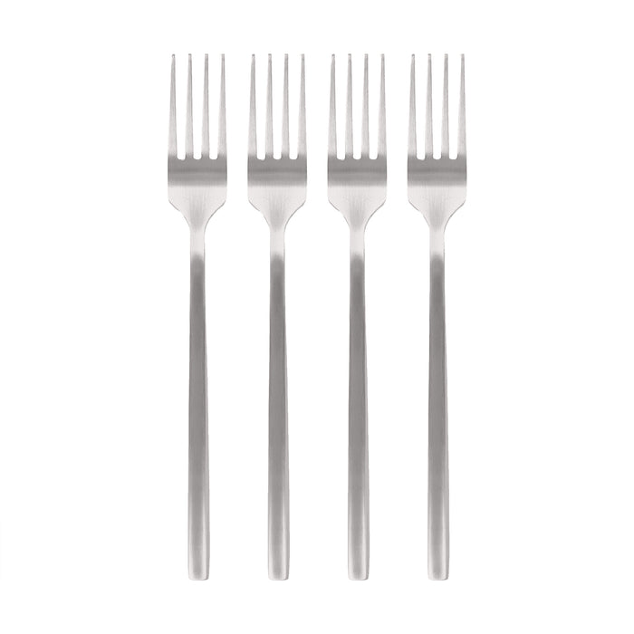 Silver 19.5cm Stainless Steel Dinner Forks - Pack of 4