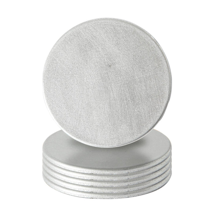 Silver Metallic Melamine Coasters - Pack of 6