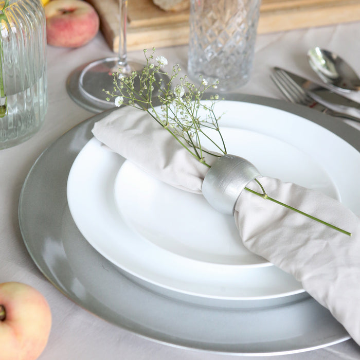 Silver Metallic Melamine Coasters - Pack of 6