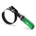 Standard Swivel Oil Filter Wrench #SK01245 by SK Tools USA, LLC, green handle and black strap, swivel grip