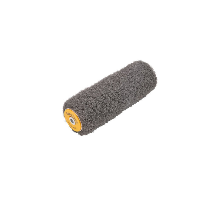 9-inch TapeTech Premium Drywall Compound Roller with grey nap and yellow frame, right quarter view
