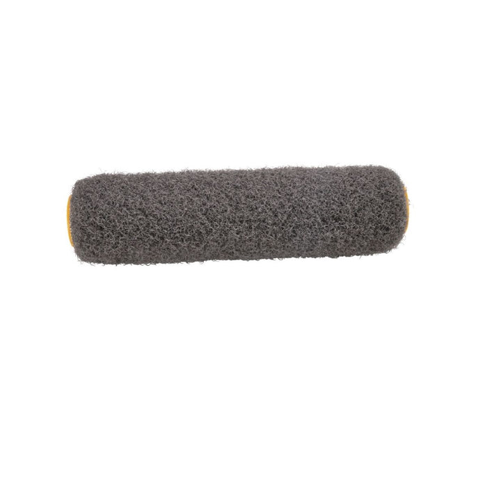 12-inch TapeTech Premium Drywall Compound Roller with grey nap and yellow frame, side view