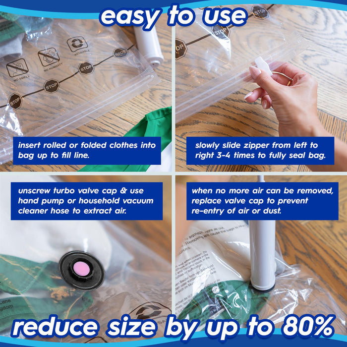 Vacuum Storage Bags - Medium (50 x 70cm) - White - Pack of 5
