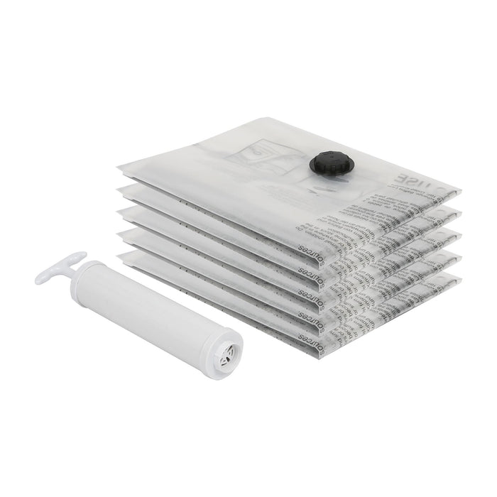 Vacuum Storage Bags with Hand Pump - Large (60 x 80cm) - Grey - Pack of 5