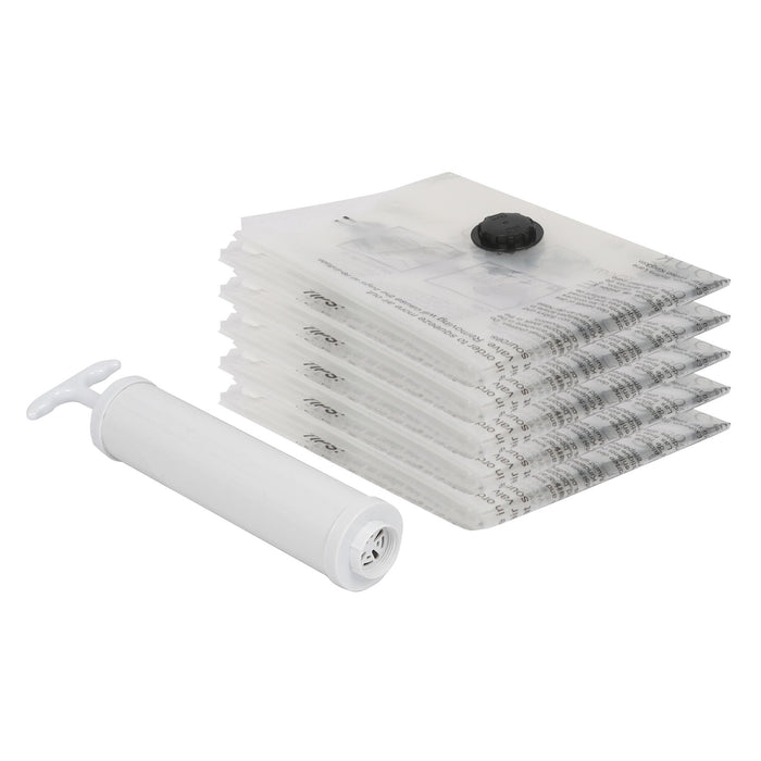 Vacuum Storage Bags with Hand Pump - Medium (50 x 70cm) - White - Pack of 5