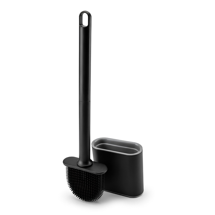 Wall-Mounted Toilet Brush and Holder Set - Black