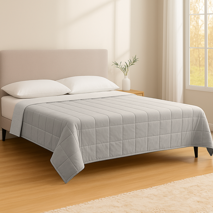 Weighted Blanket with Storage Bag - 125 x 150cm - 4kg - Grey