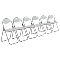 White Curved Padded Folding Chair - Pack of Six