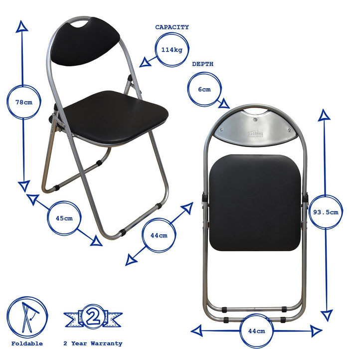 White Curved Padded Folding Chair - Pack of Six