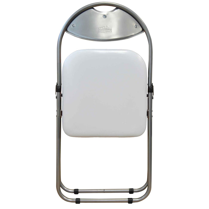 White Curved Padded Folding Chair - Pack of Six