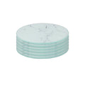 White Marble-Effect Round Glass Coasters - Pack of 6