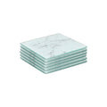 White Marble-Effect Square Glass Coasters - Pack of 6