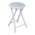 White Padded Folding Stool