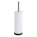 White Round Stainless Steel Toilet Brush & Holder