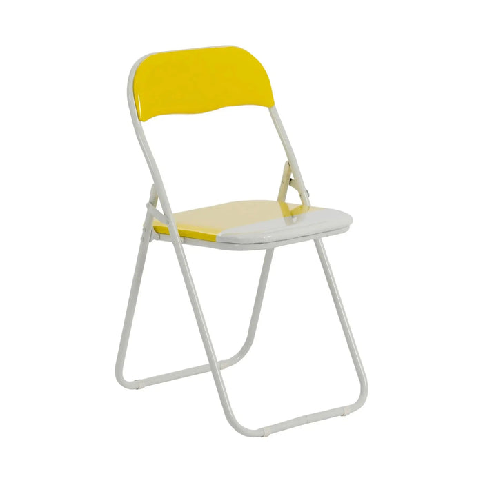Yellow Wave Padded Folding Chair